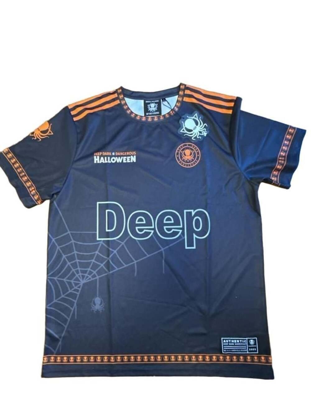 Deep Dark Dangerous Halloween Jersey Size L Black Orange